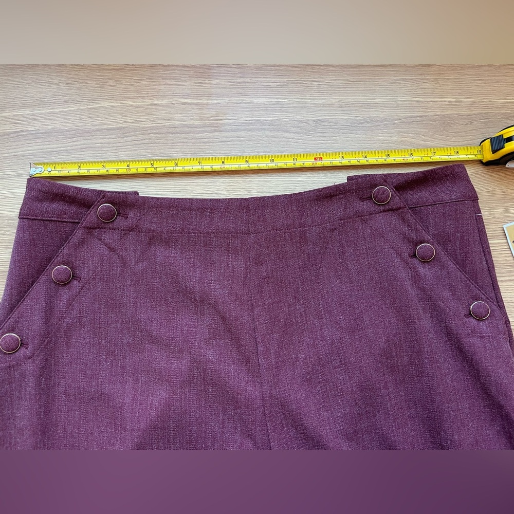 Michael Kors Burgundy Wide-Leg Sailor Pants - Picture 8 of 11